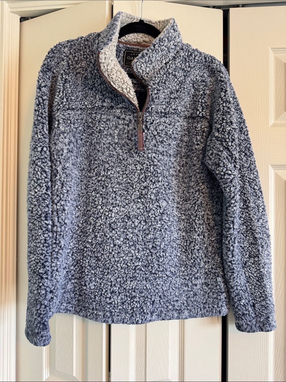 Men's Quarter-Zip Sherpa Pullover Sweater - Blue Gray